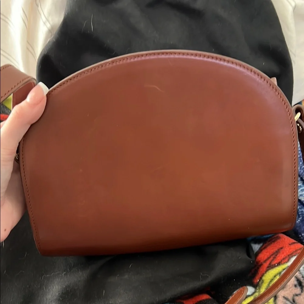 A.P.C. Brown Leather Crescent Crossbody Bag - Picture 2 of 3